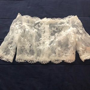 Bridal Off the Shoulder Fitted Bolero